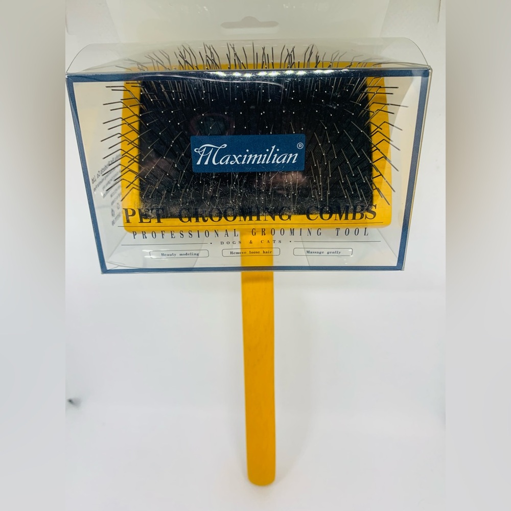 Brush for Dog, Slicker for Grooming, Groomgrip Coating, Yellow , Large NEW!!!